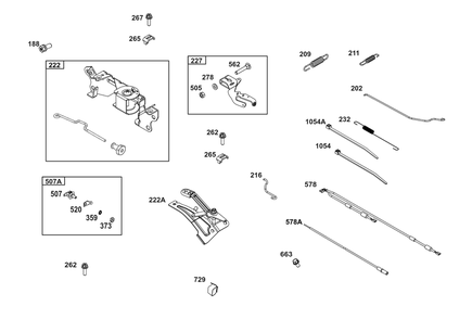 Controls Group Diagram and Parts List for 386447-0502-B5 200000 - 399999 Briggs and Stratton Engine